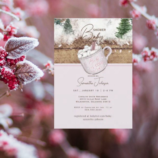 Pink Hot Chocolate Baby It's Cold Outside Shower Invitation (Creator Uploaded)