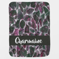Pink hot coal stones baby blanket
