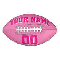 PINK HOT PINK AND WHITE Custom Football