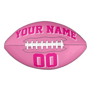 Pink Hot Pink And White Custom Football by Custom_Footballs at Zazzle