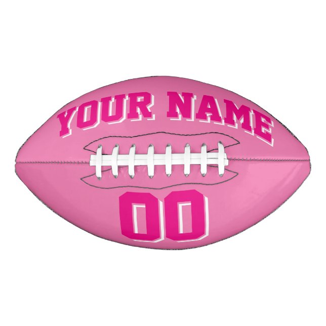 PINK HOT PINK AND WHITE Custom Football (Front)