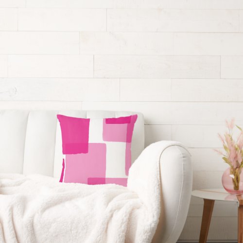 Pink Hot Pink Modern Minimalist Throw Pillow