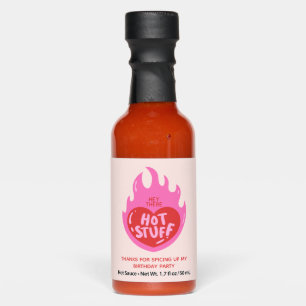 Pink Hot Stuff Birthday Party Favor Hot Sauce