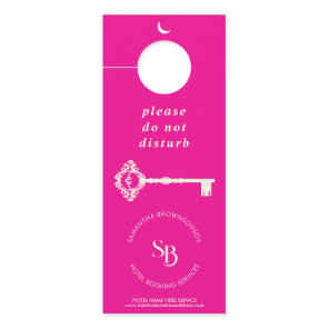 Pink Hotel Rental Apart House Keeping Door Hanger