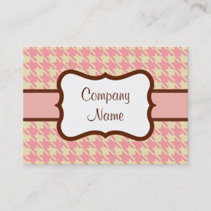 Pink Houndstooth Business Card