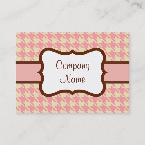 Pink Houndstooth Business Card