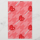 pink houndstooth heart lollipop (Front)