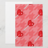 pink houndstooth heart lollipop (Front/Back)