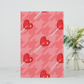 pink houndstooth heart lollipop (Standing Front)