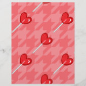 pink houndstooth heart lollipop (Front)