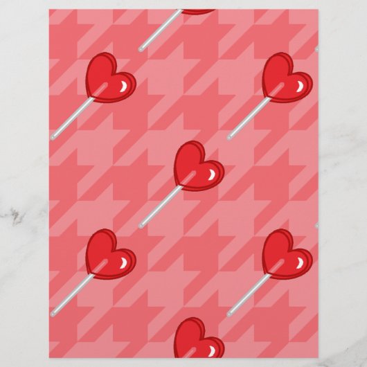pink houndstooth heart lollipop (Front)