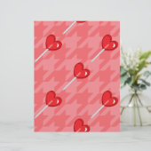pink houndstooth heart lollipop (Standing Front)