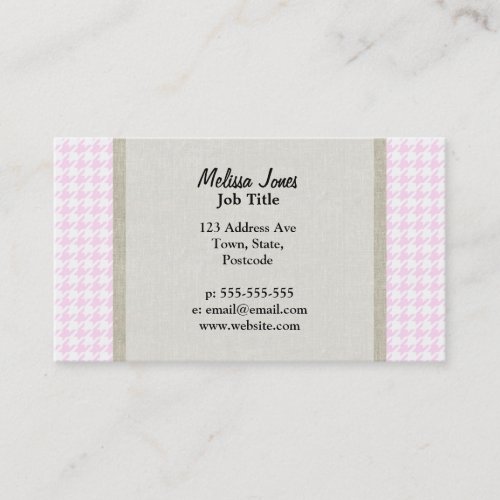 Pink Houndstooth pattern Business Card