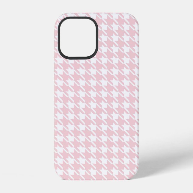 Pink Houndstooth Pattern Modern Pretty Iphone Case (Back)
