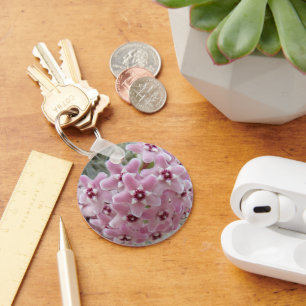 Pink Hoya Plant Flowers Floral Keychain
