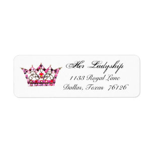 "Pink Hues of a Tiara" Return Address Labels