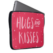 Pink Hugs and Kisses | Hearts | Valentine's Day Laptop Sleeve (Front Right)