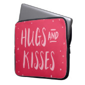 Pink Hugs and Kisses | Hearts | Valentine's Day Laptop Sleeve (Front Left)