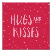 Pink Hugs and Kisses | Hearts | Valentine's Day Poster