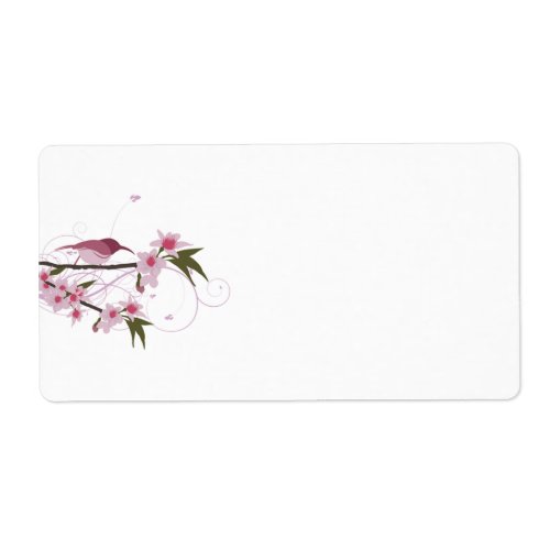 Pink Hummingbird and Flowers Shipping Labels
