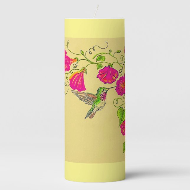Pink Hummingbird Candle (Front)