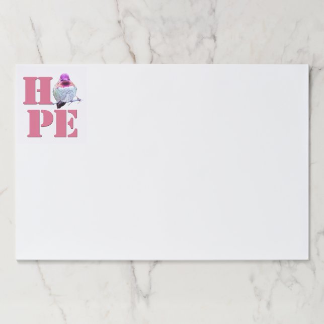 Pink Hummingbird HOPE Notes Paper Pad (Front)