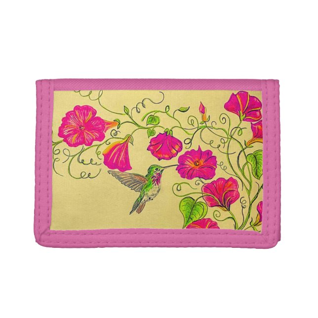 Pink Hummingbird Photo Wallet (Front)