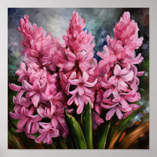 Pink Hyacinth Flower Art Print Poster