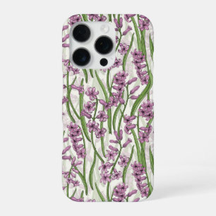 Pink Hyacinth flowers on natural white iPhone 16 Pro Case