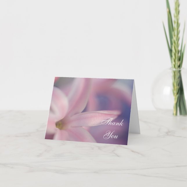 Pink Hyacinth Flowers Wedding Bridesmaid Thank You (Front)