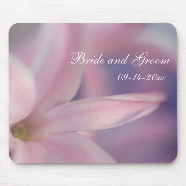 Pink Hyacinth Flowers Wedding Mouse Pad (Front)