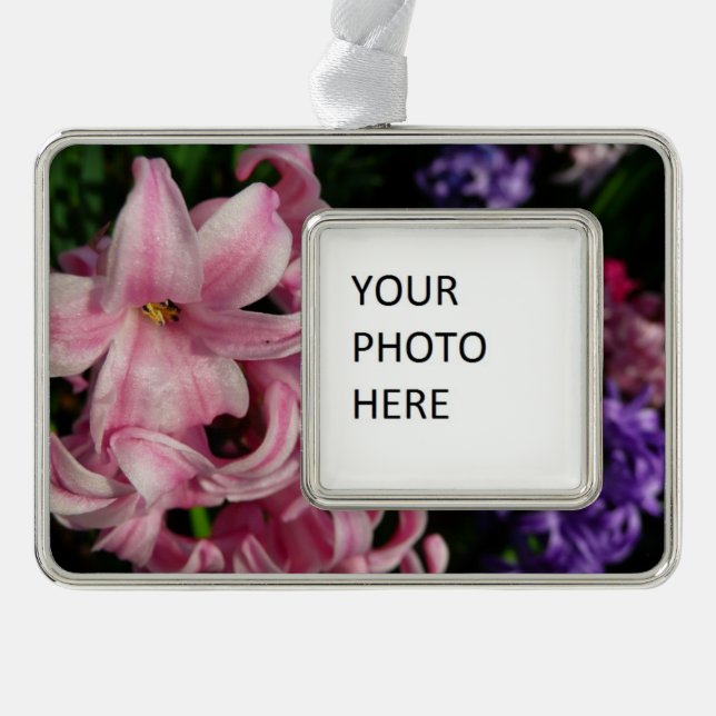 Pink Hyacinth Spring Floral Christmas Ornament (Front)