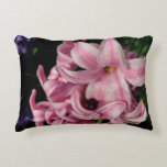 Pink Hyacinth Spring Floral Decorative Pillow