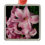 Pink Hyacinth Spring Floral Metal Ornament