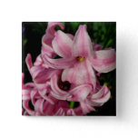 Pink Hyacinth Spring Floral Pinback Button