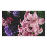 Pink Hyacinth Spring Floral Rectangular Sticker