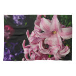 Pink Hyacinth Spring Floral Towel