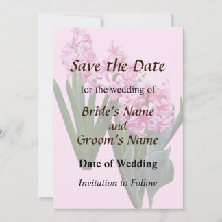 Pink Hyacinths all in a Row Save the Date