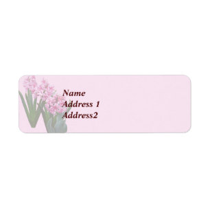Pink Hyacinths all in a Row Save the Date Label