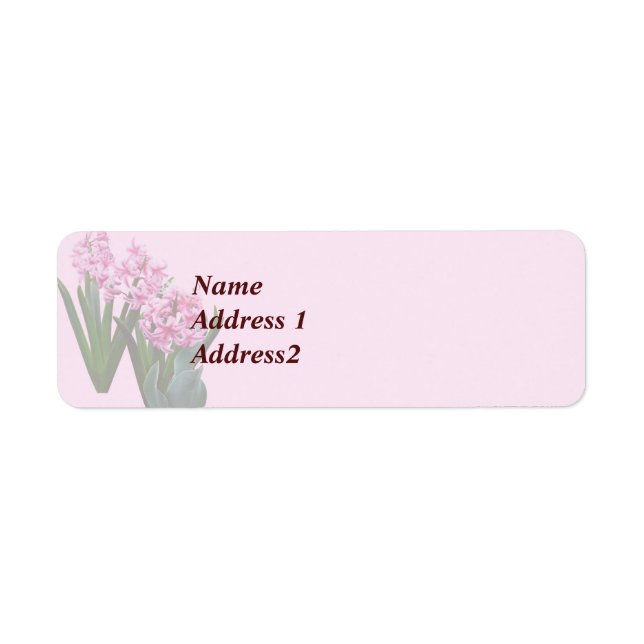 Pink Hyacinths all in a Row Save the Date Label (Front)