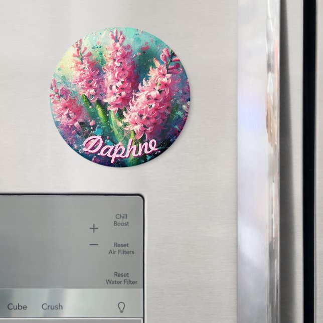 Pink Hyacinths Hyacinth Floral Personalized Magnet (In Situ (Fridge))