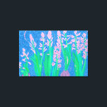 Pink Hyacinths Spring Flowers Floral Art Painting Canvas Print<br><div class="desc">Canvas print featuring decorative floral painting,  blooming pink hyacinths flowers with fresh green leaves on cobalt blue background. Acrylic on paper,  2020 
© Julia Khoroshikh
www.juliakhoroshikh.art 
#hyacinths #floralart #bohemianfloral #botanical #contemporaryfloral #floralpainting #canvas #wallart #zazzlemade</div>