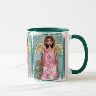 Pink Hydrangea Angel - floral mug of beauty