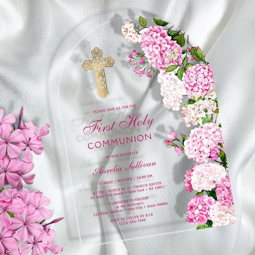 Pink Hydrangea Arch First Communion
