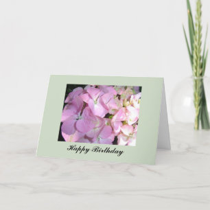 Pink Hydrangea Birthday Card