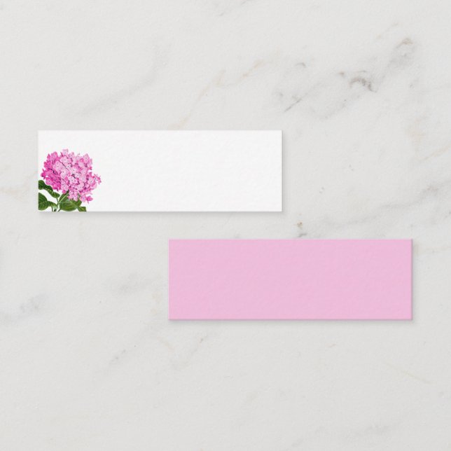 Pink Hydrangea Blank Place Card (Front/Back)