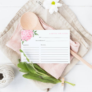 Pink Hydrangea Bloom Recipe Card