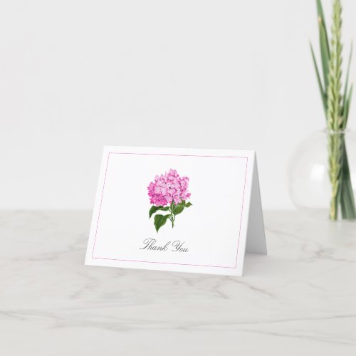 Pink Hydrangea Bloom Traditional  Thank You Card