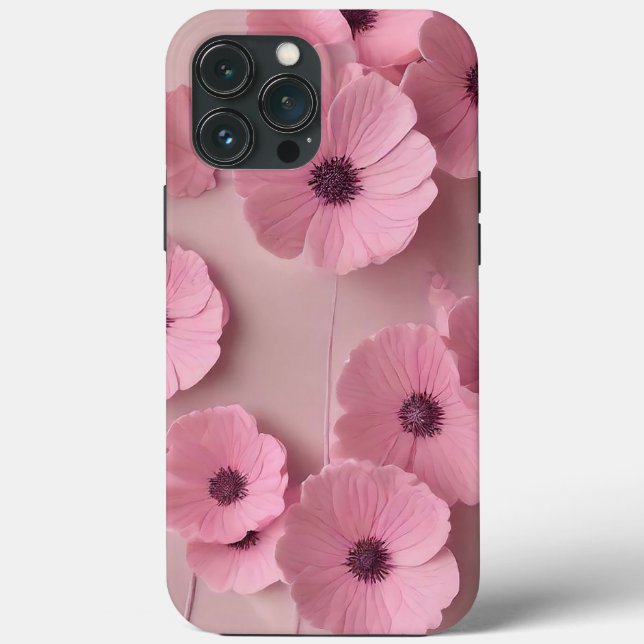Pink Hydrangea Blooms Floral Case-Mate iPhone Case (Back)