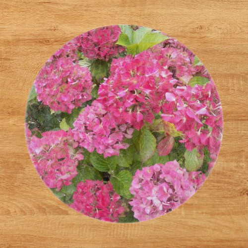 Pink Hydrangea Blooms Floral Cutting Board